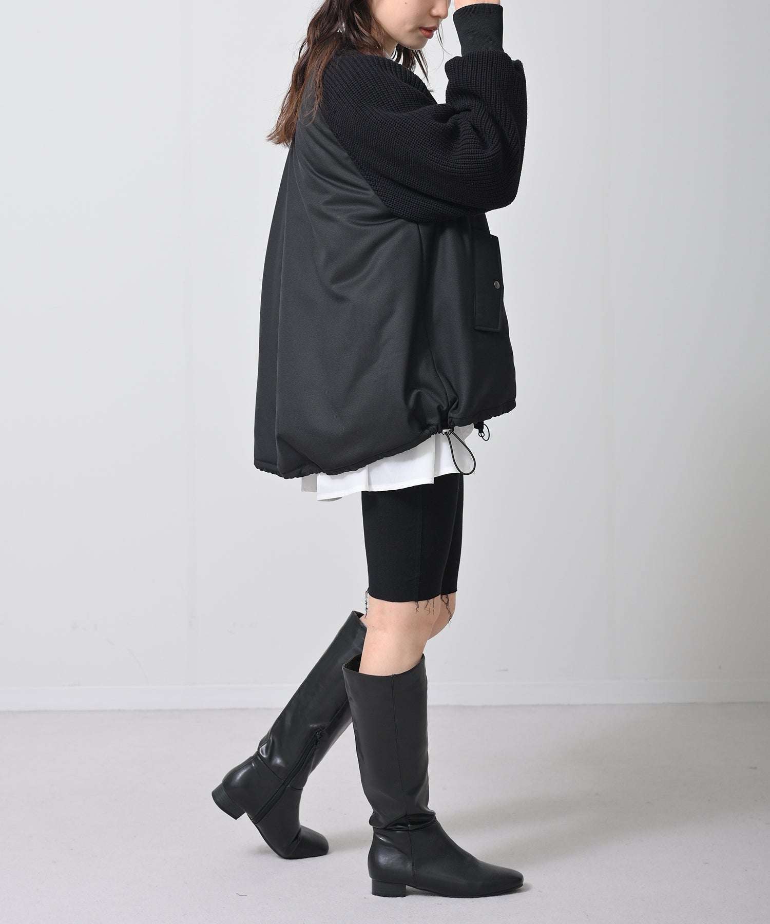 Hybrid Knit Sleeve Coat