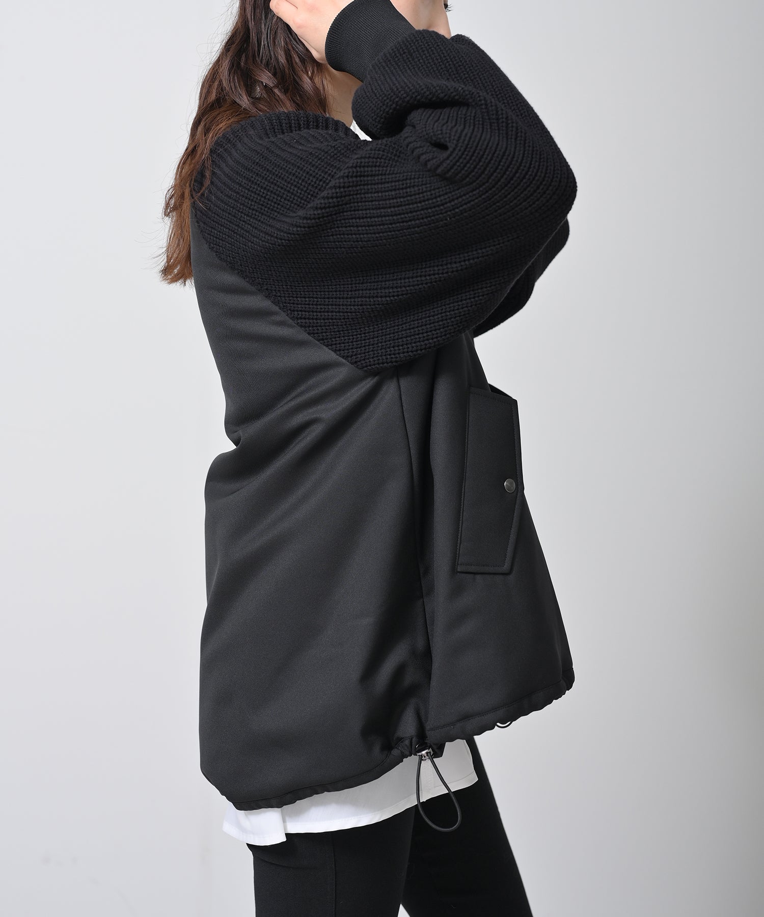 Hybrid Knit Sleeve Coat