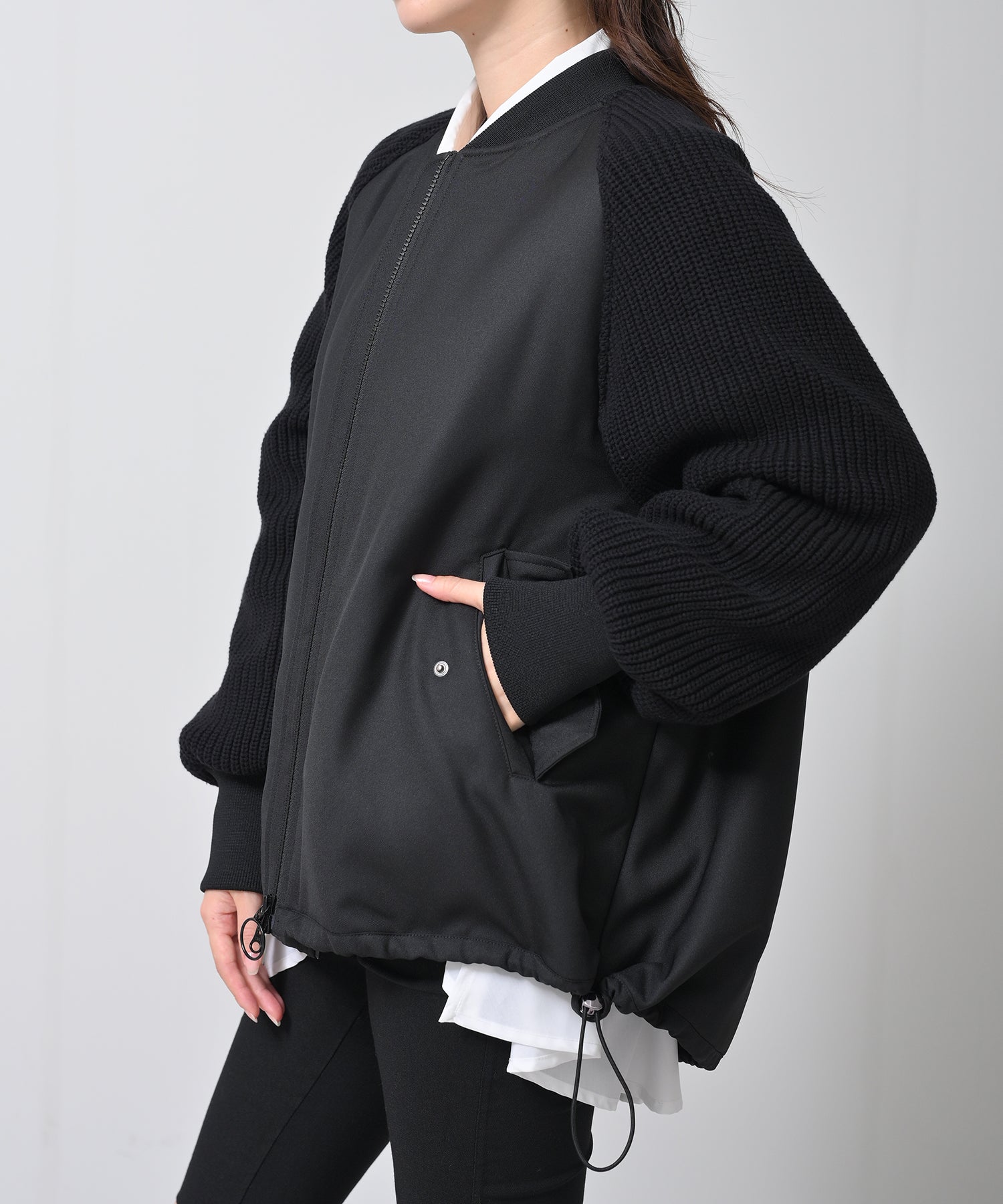 Hybrid Knit Sleeve Coat