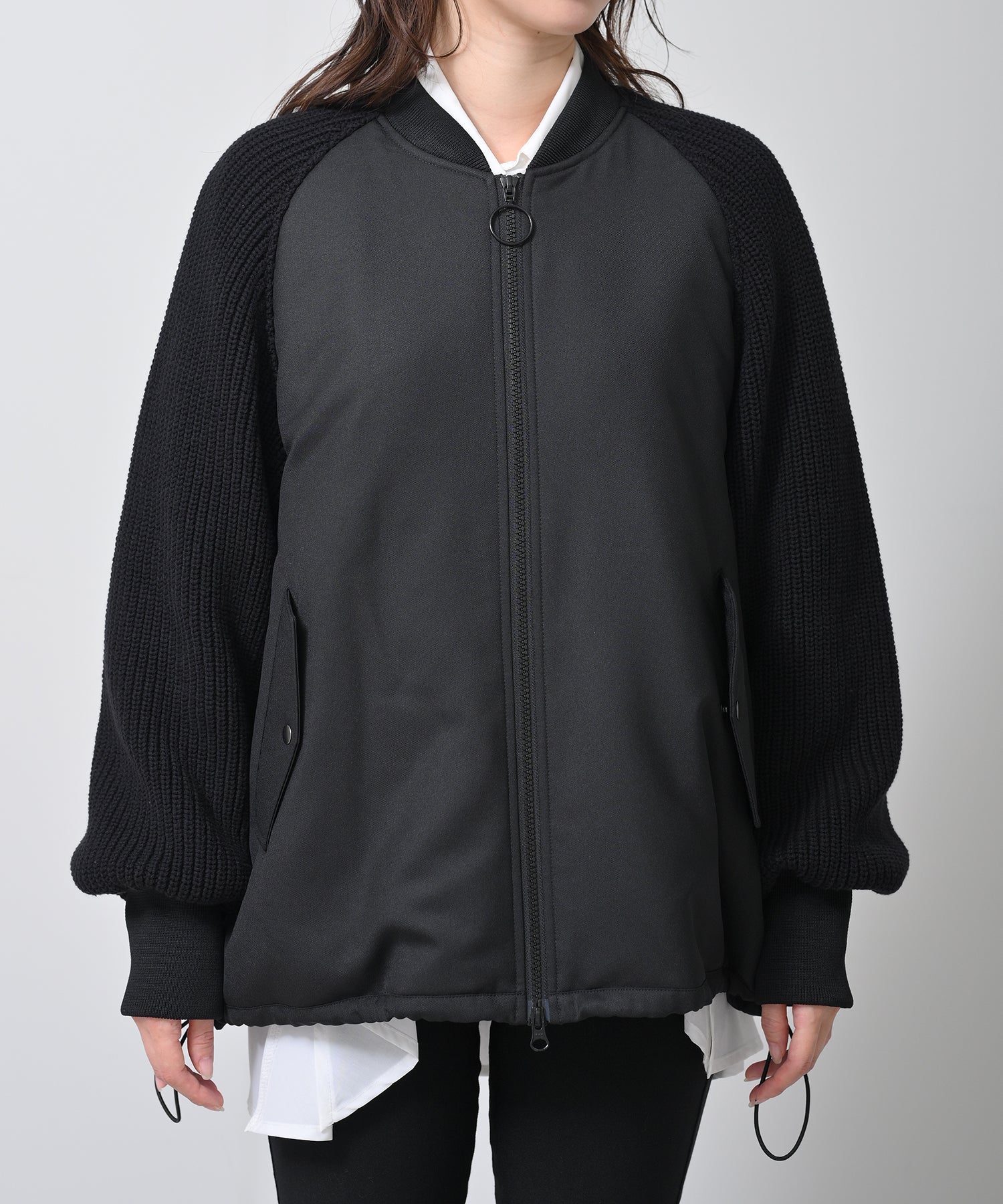 Hybrid Knit Sleeve Coat