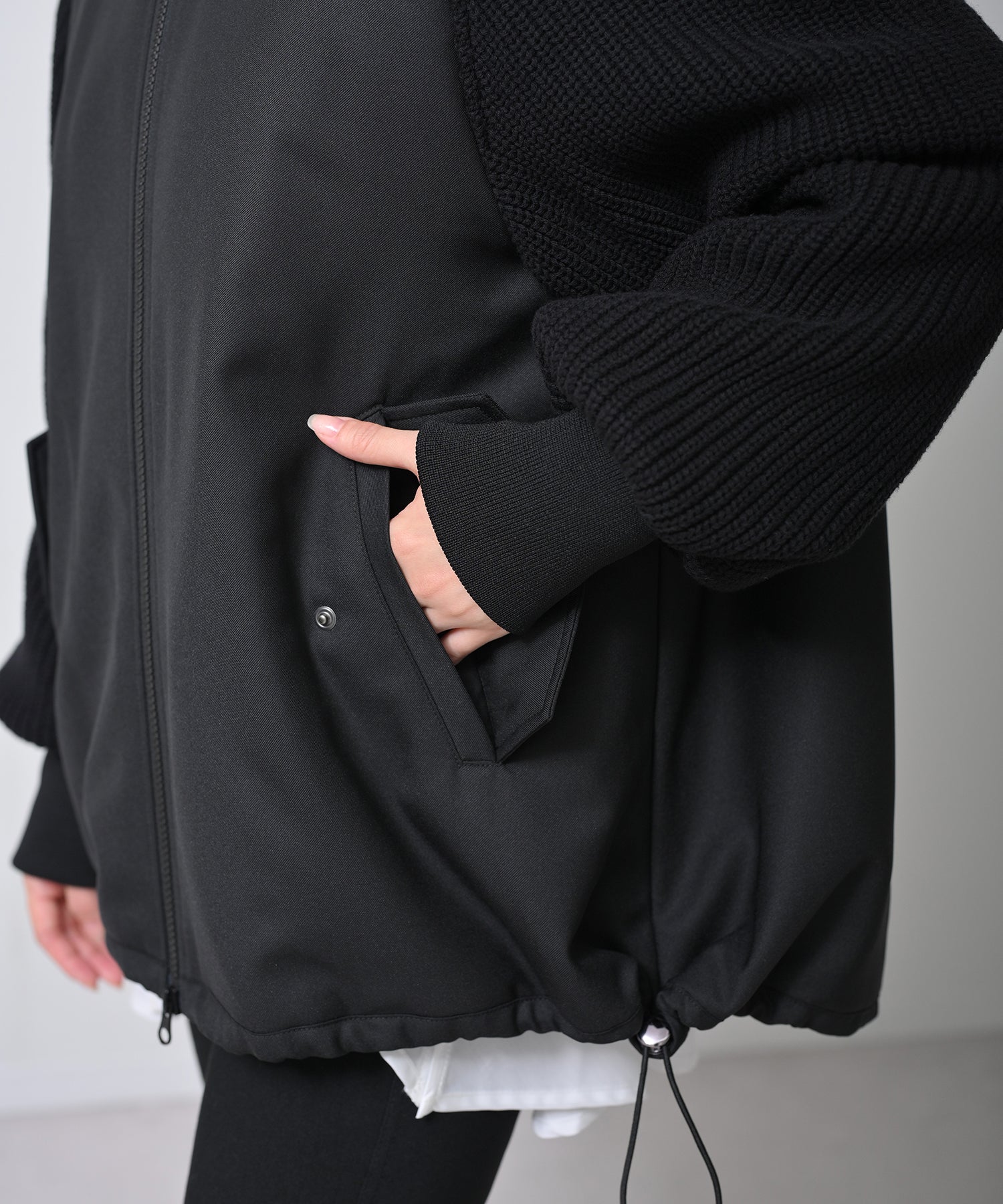 Hybrid Knit Sleeve Coat
