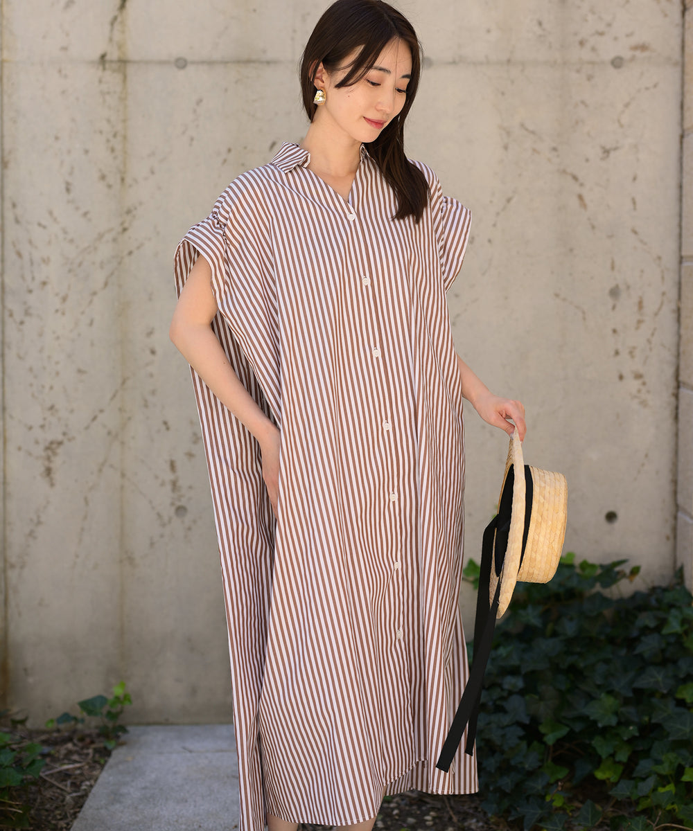 バックリボンシャツドレスワンピース