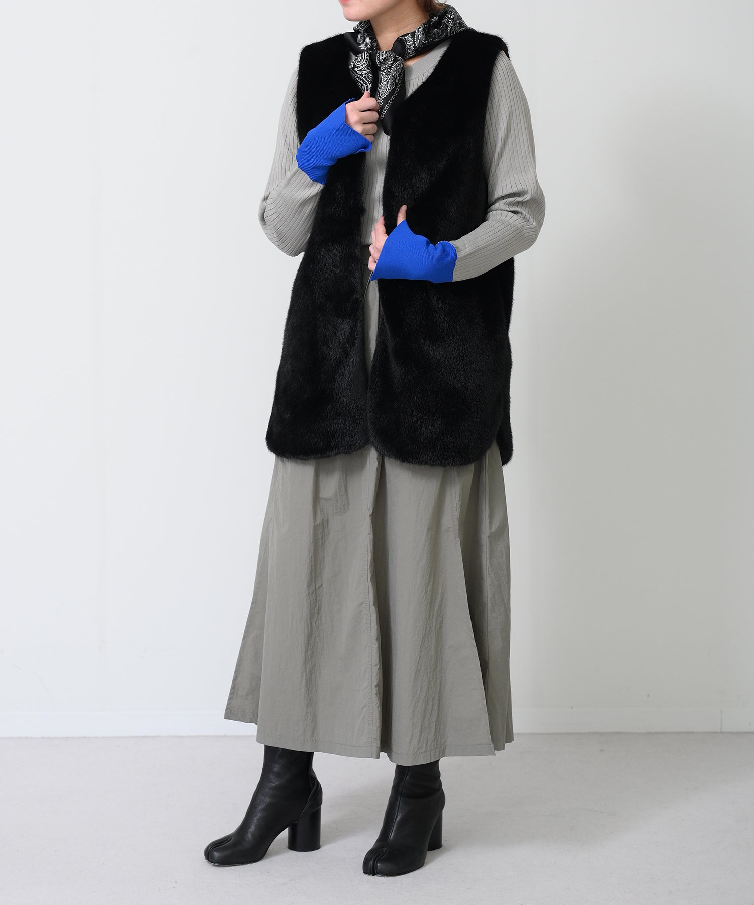 Tech Coat & Faux Fur Vest