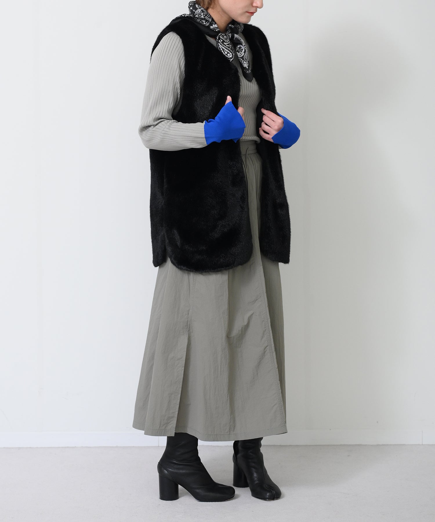 Tech Coat & Faux Fur Vest