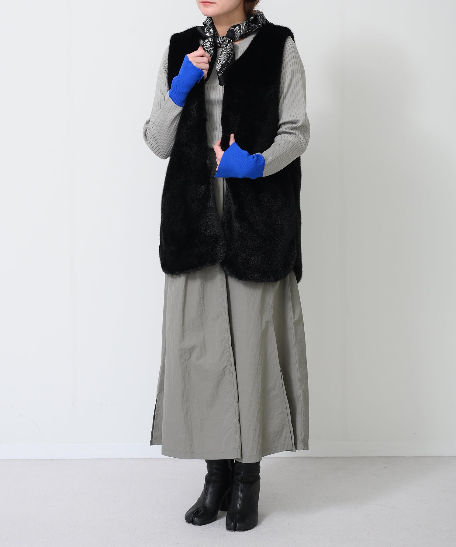 Tech Coat & Faux Fur Vest