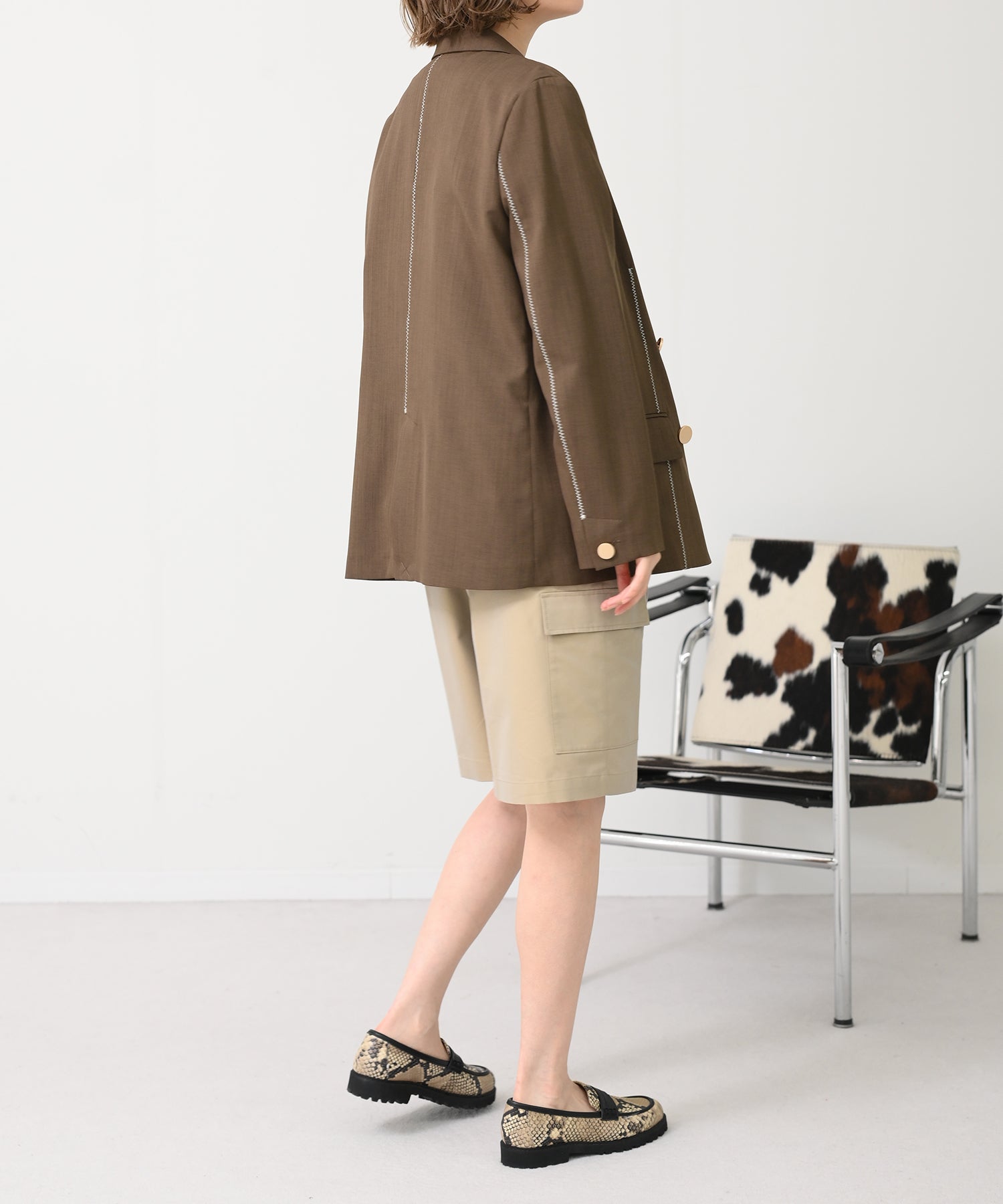 Zigzag Stitch Tailored Jacket