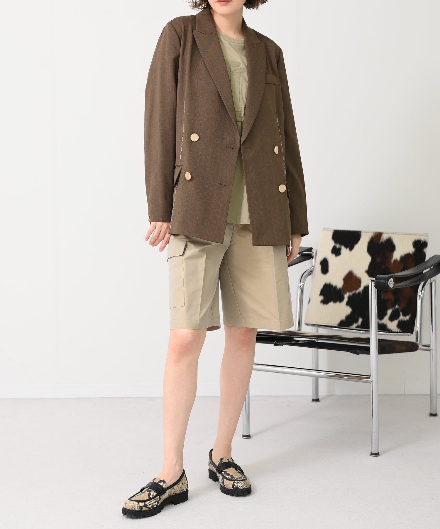 Zigzag Stitch Tailored Jacket