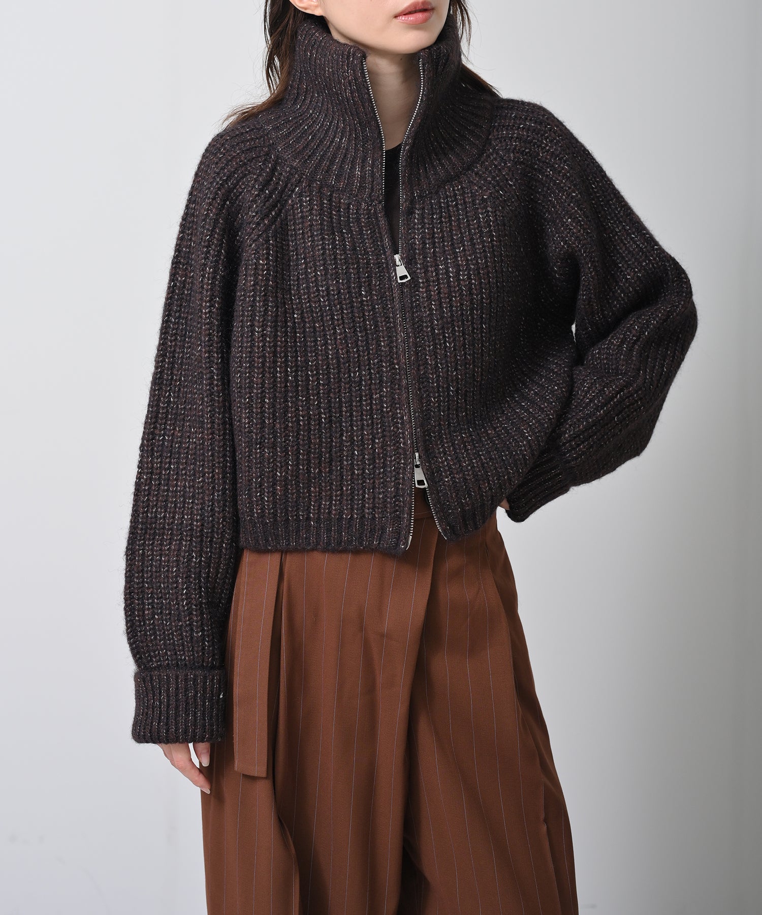 Chunky Zip-Up Knit Jacket