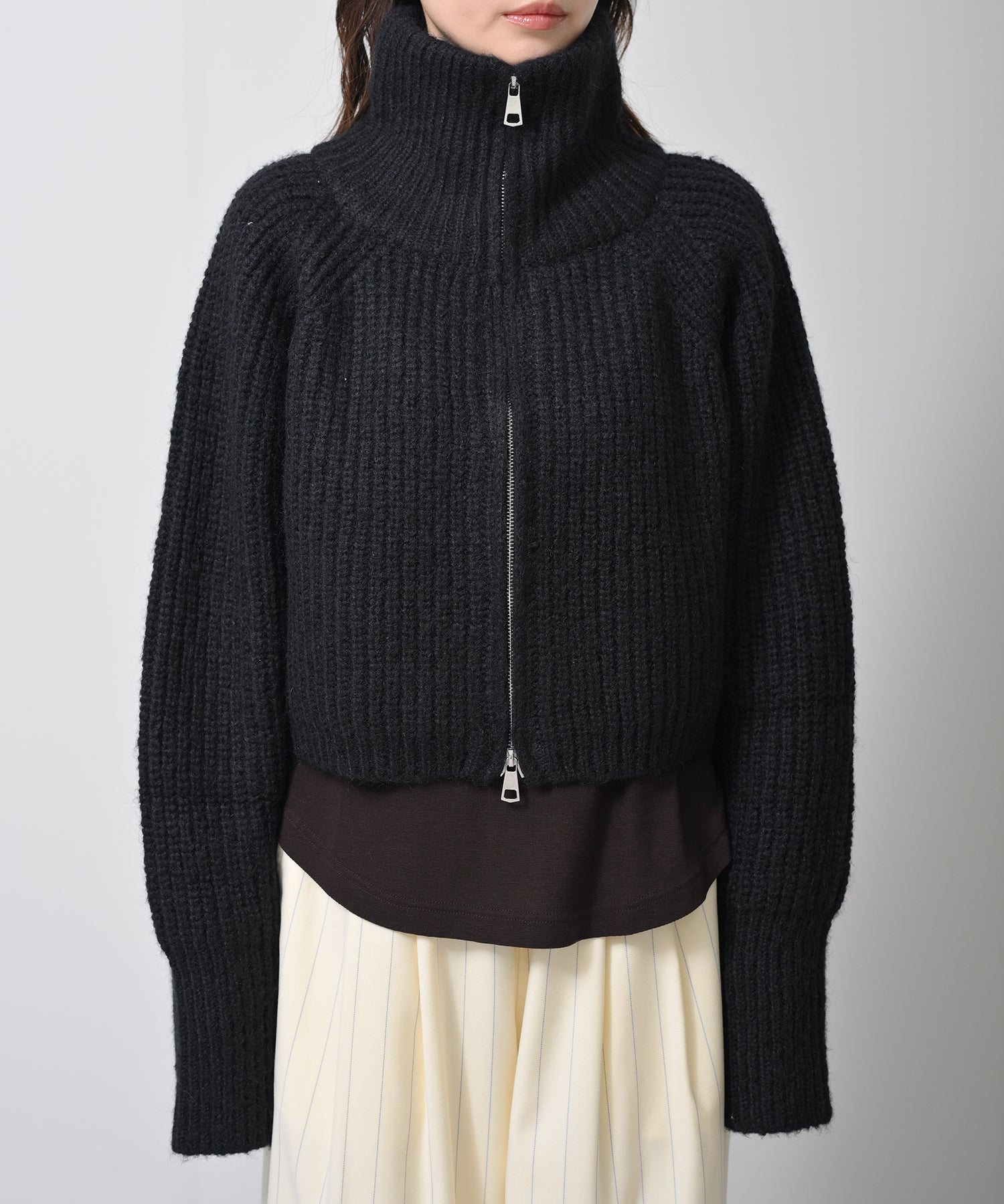 Chunky Zip-Up Knit Jacket