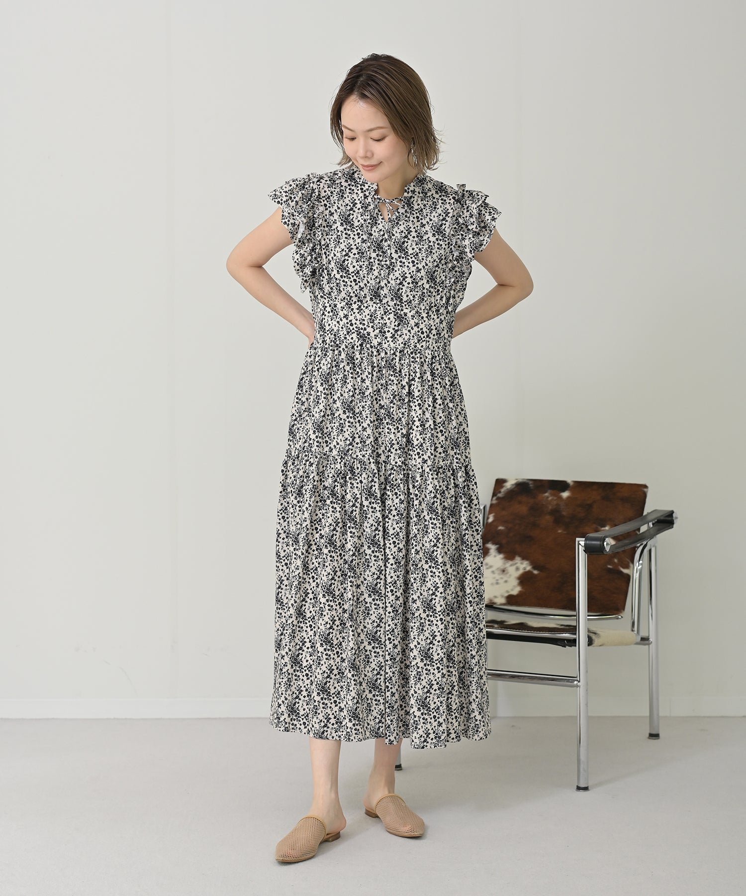 Sea New York シー スワン袖 フリル シャツ ドレス ワンピース