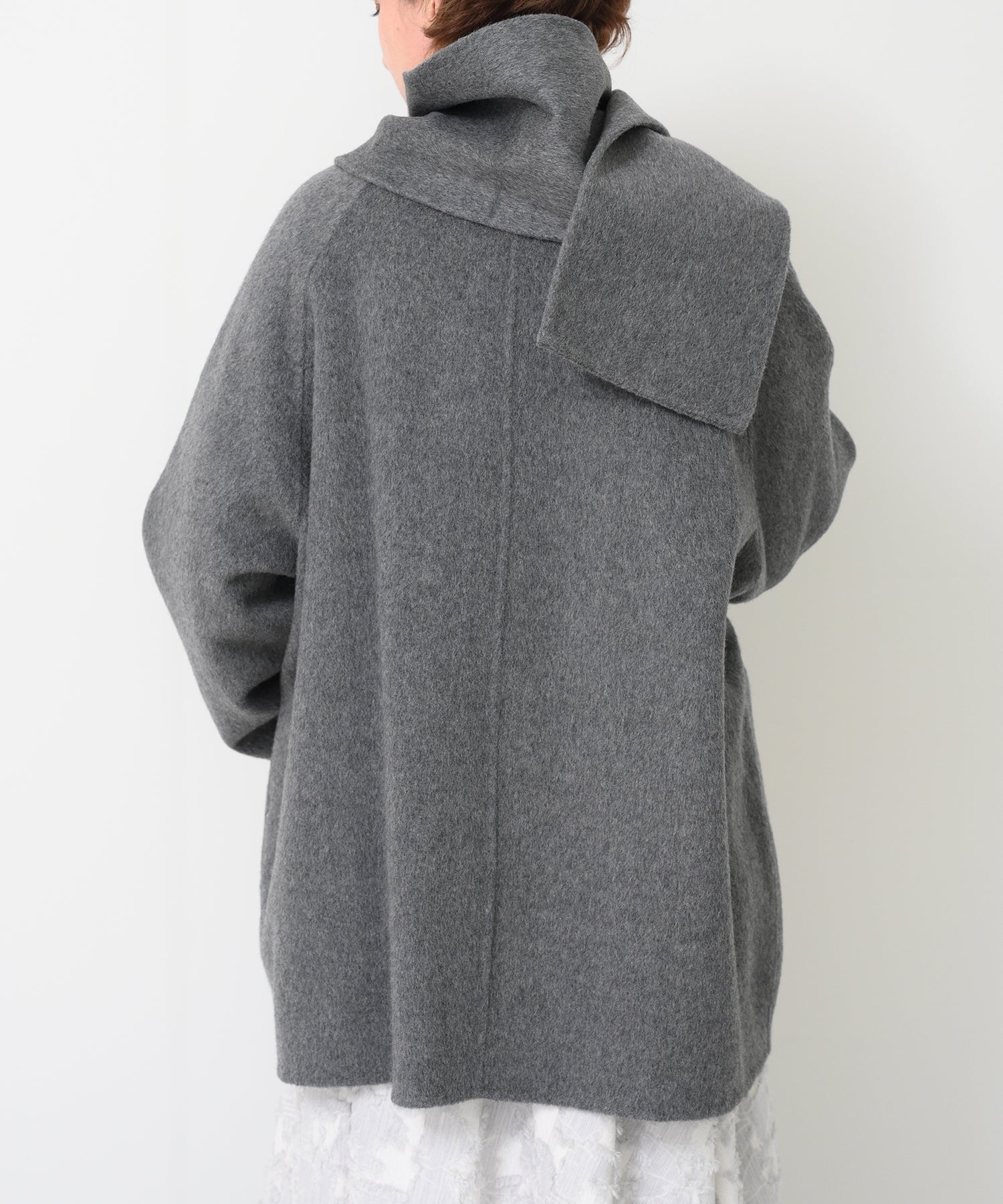 Timesale】Scarf-Attached Wool Coat