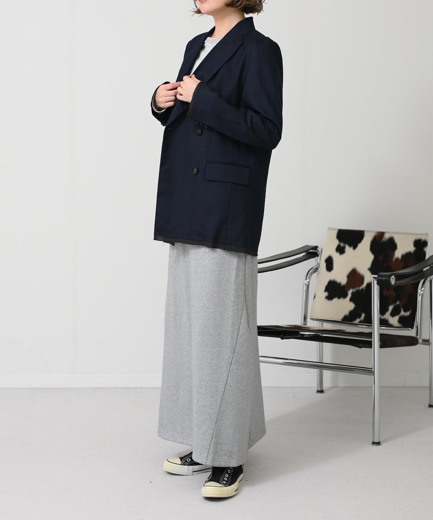 ネイビー×ブルーチェック　model：H167