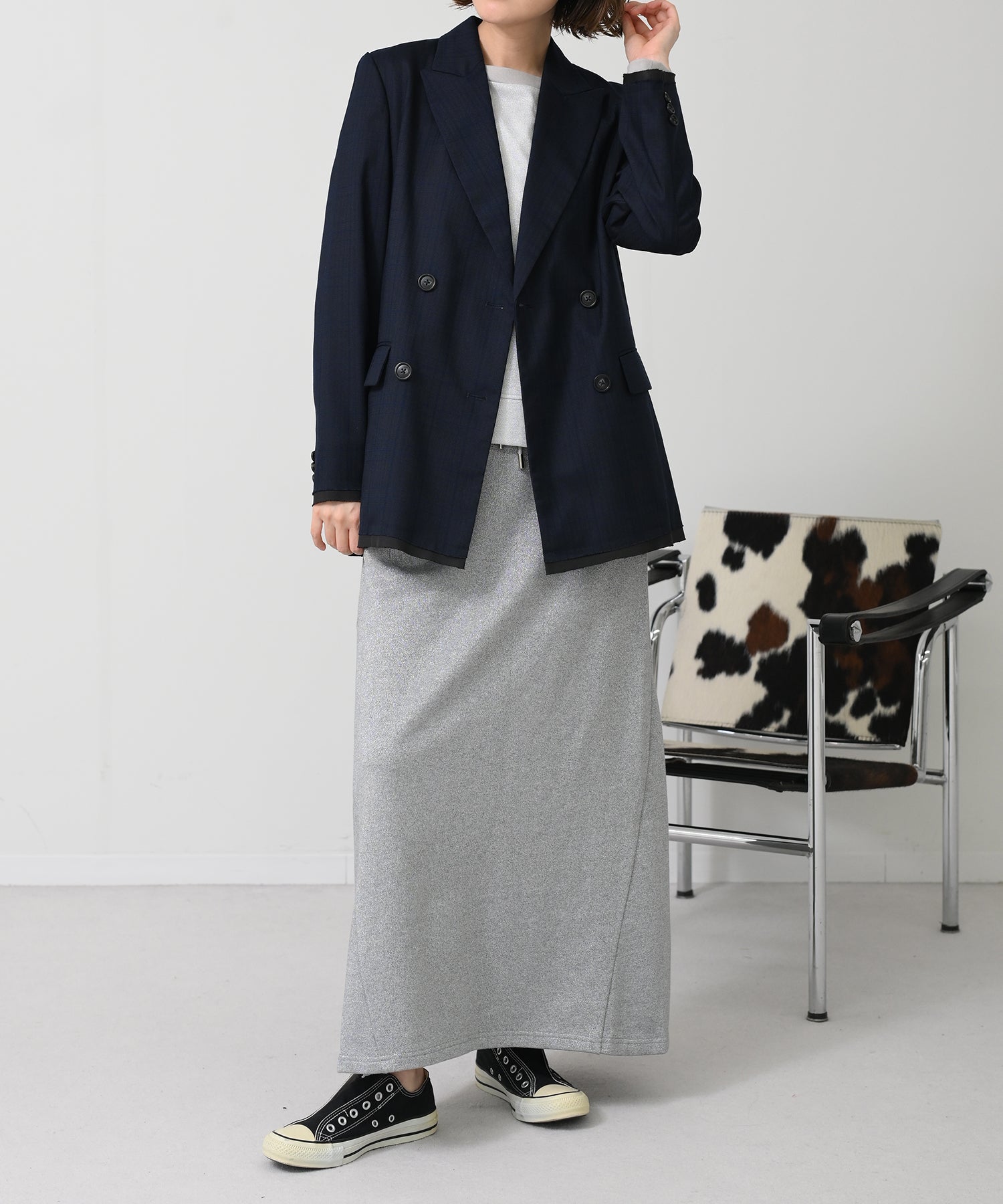 ネイビー×ブルーチェック　model：H167