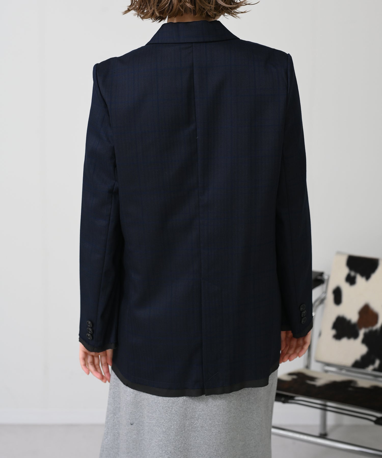 ネイビー×ブルーチェック　model：H167