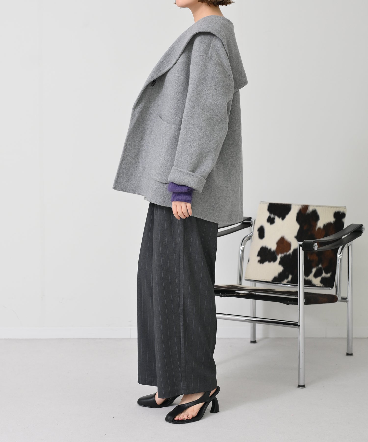 Liten Sailor collar coat ブラック Liten Sailor collar coat セーラーカラーコート FETICO / セーラー