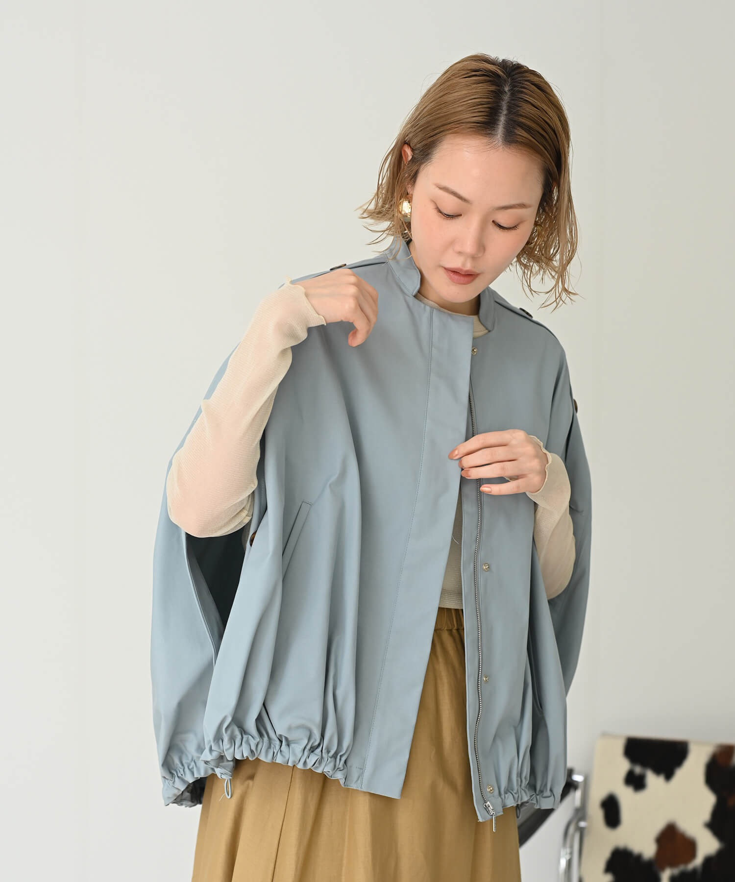 【Secretsale】Side Button Poncho