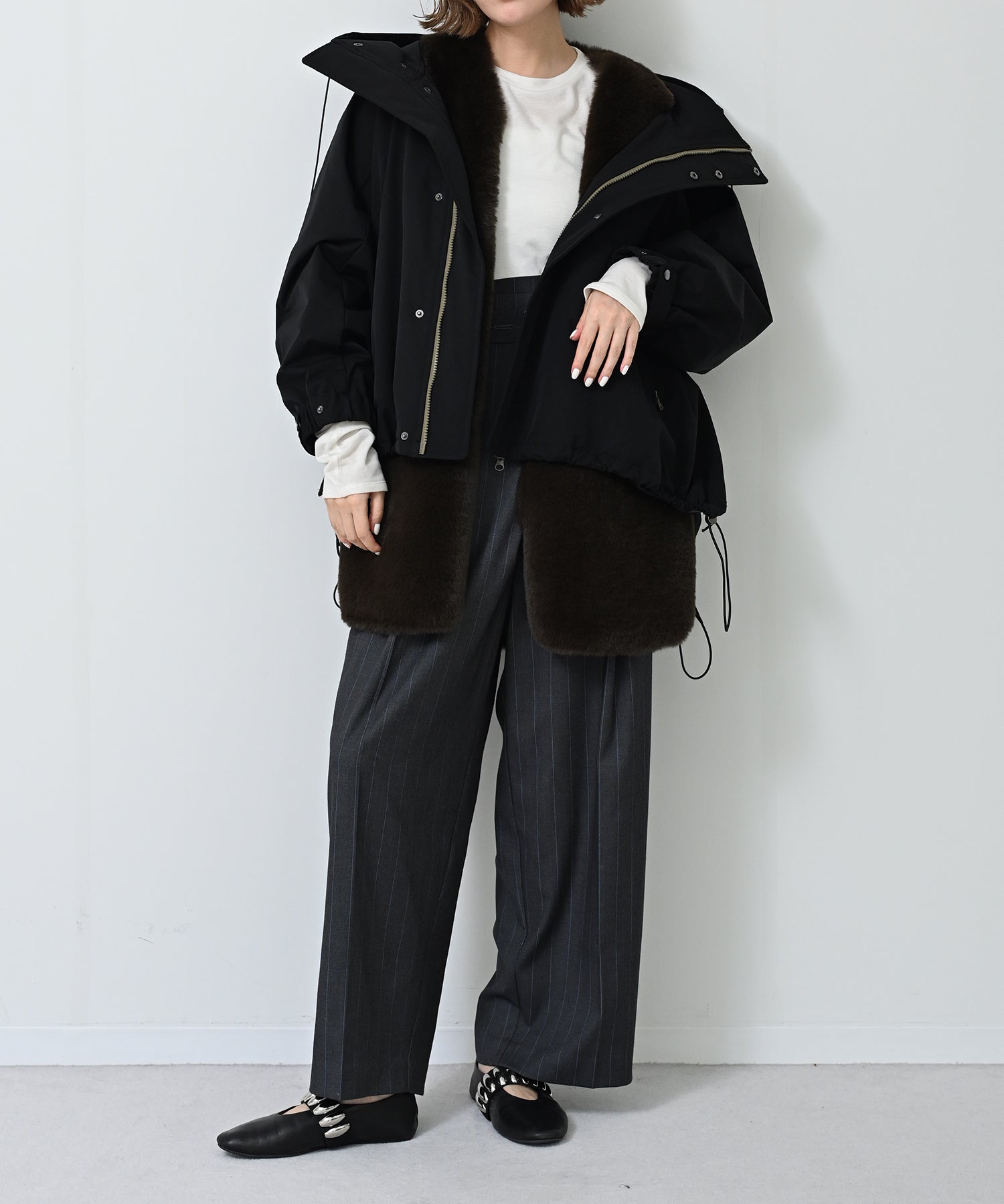 Tech Coat & Faux Fur Vest