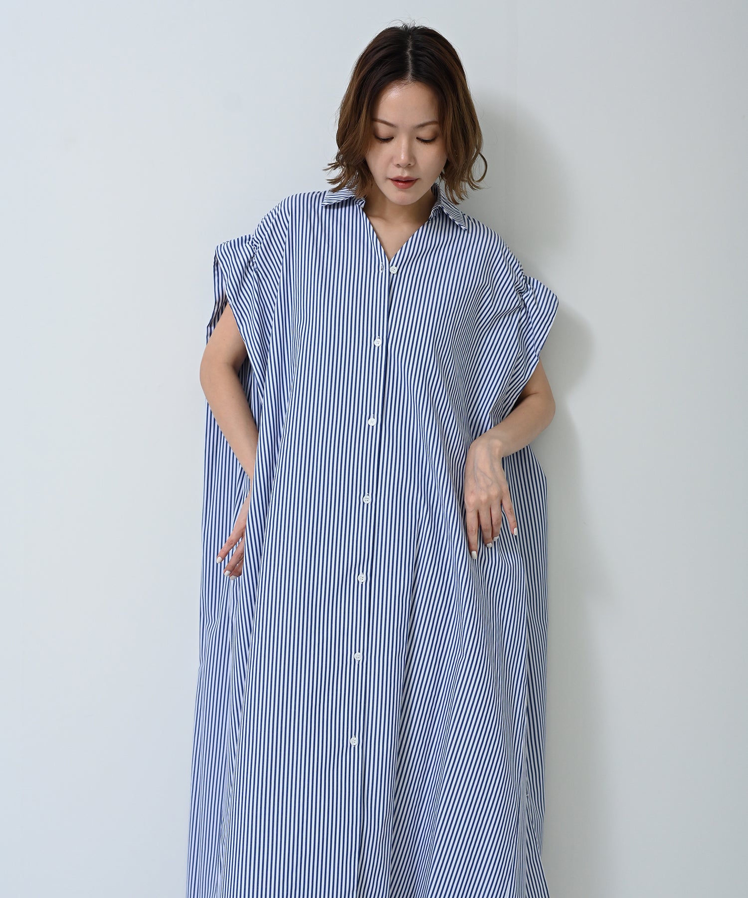 ネイビー×オフ　model：H167