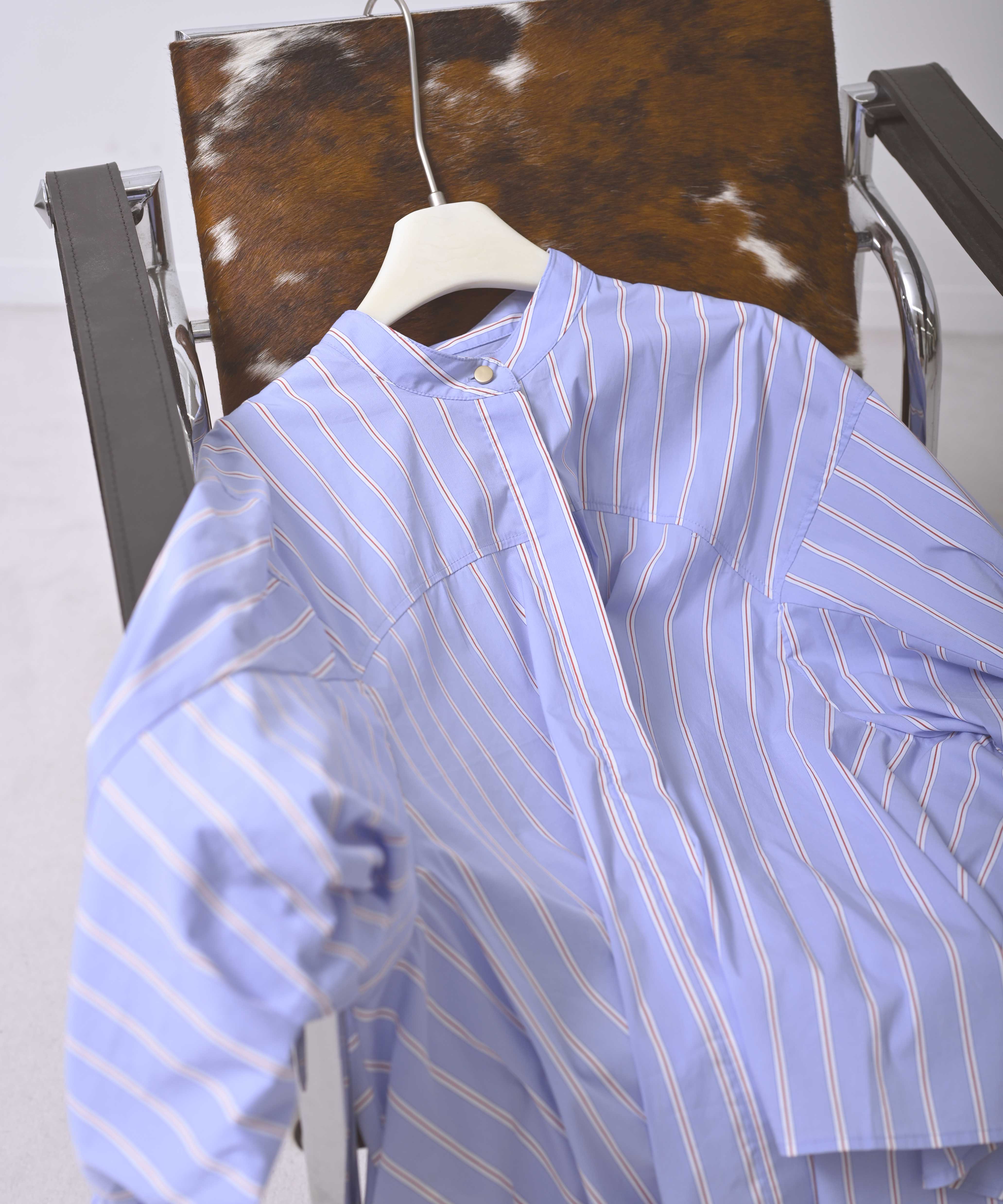 Band Collar Balloon Blouse