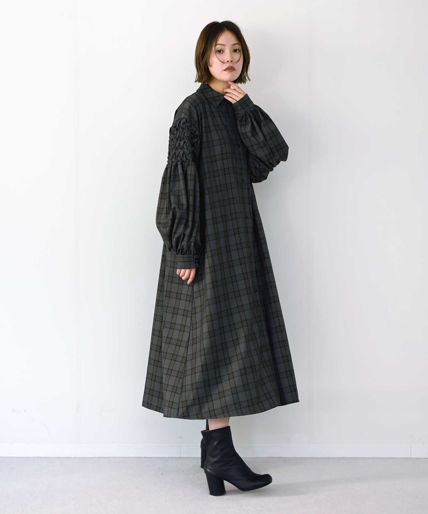 model：H167　グレー×イエローチェック
