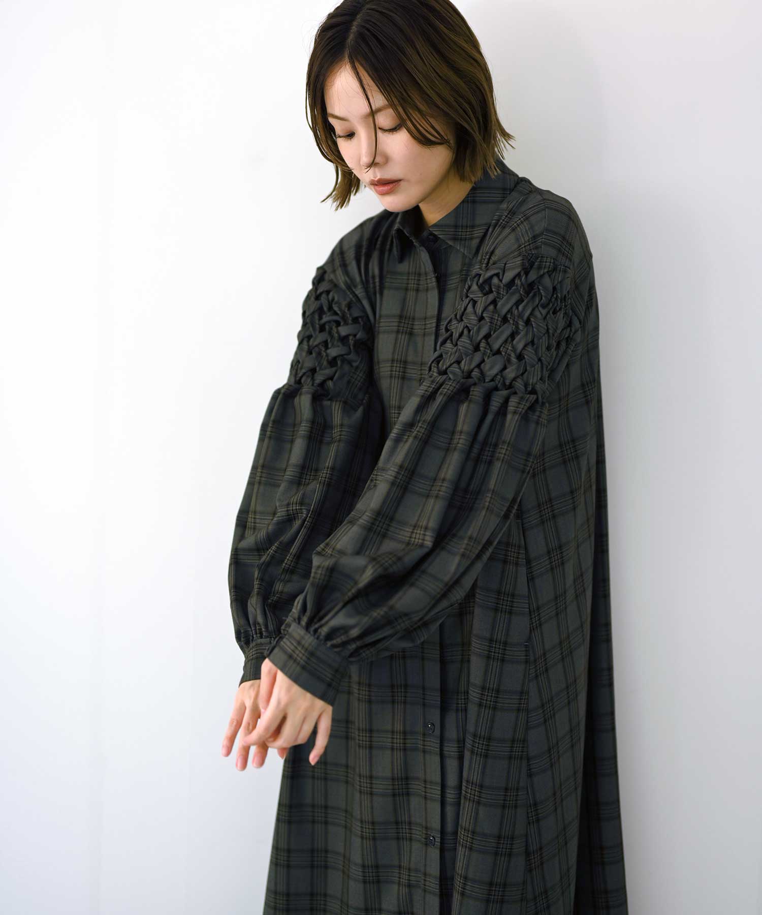 model：H167　グレー×イエローチェック