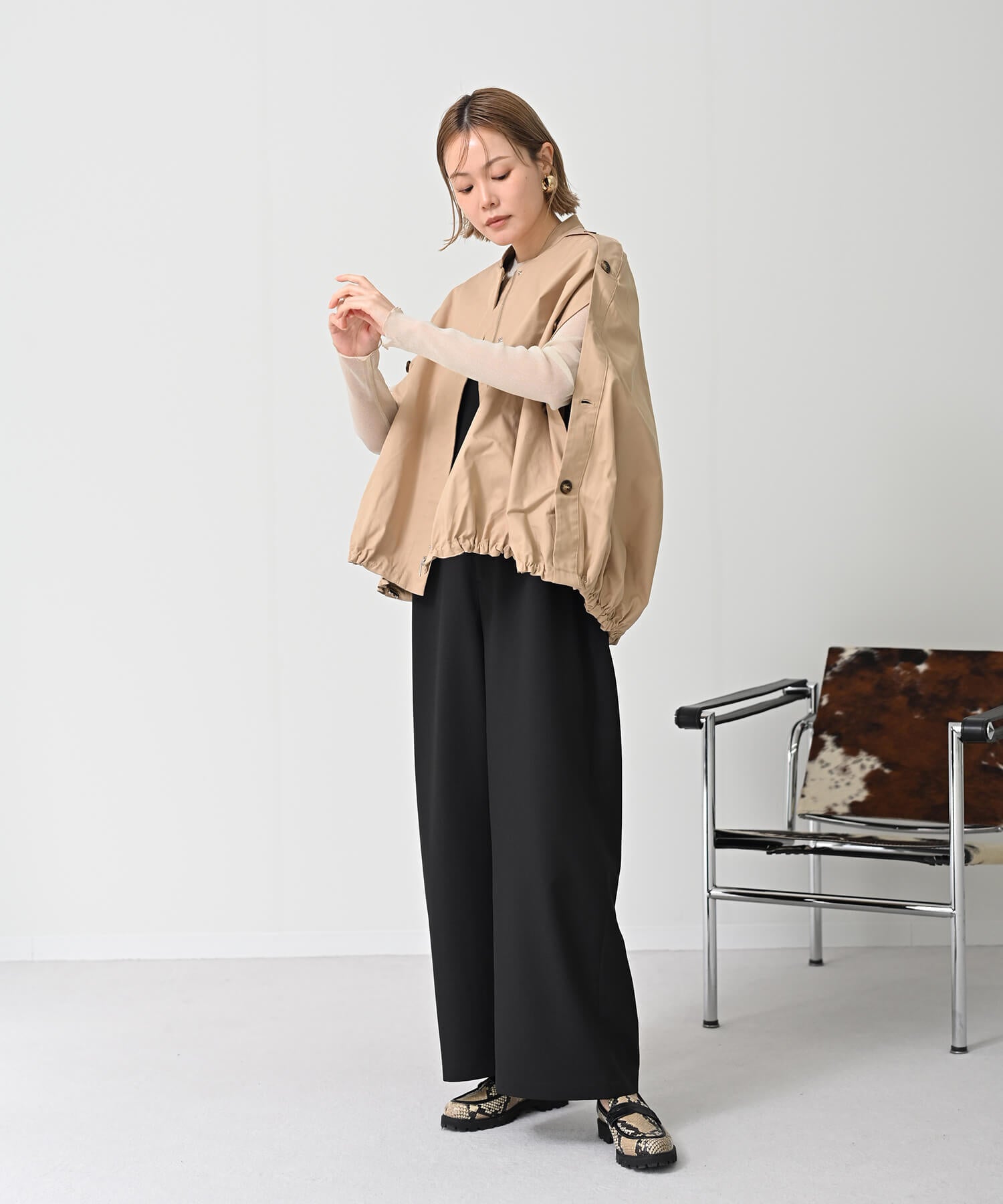 【Secretsale】Side Button Poncho