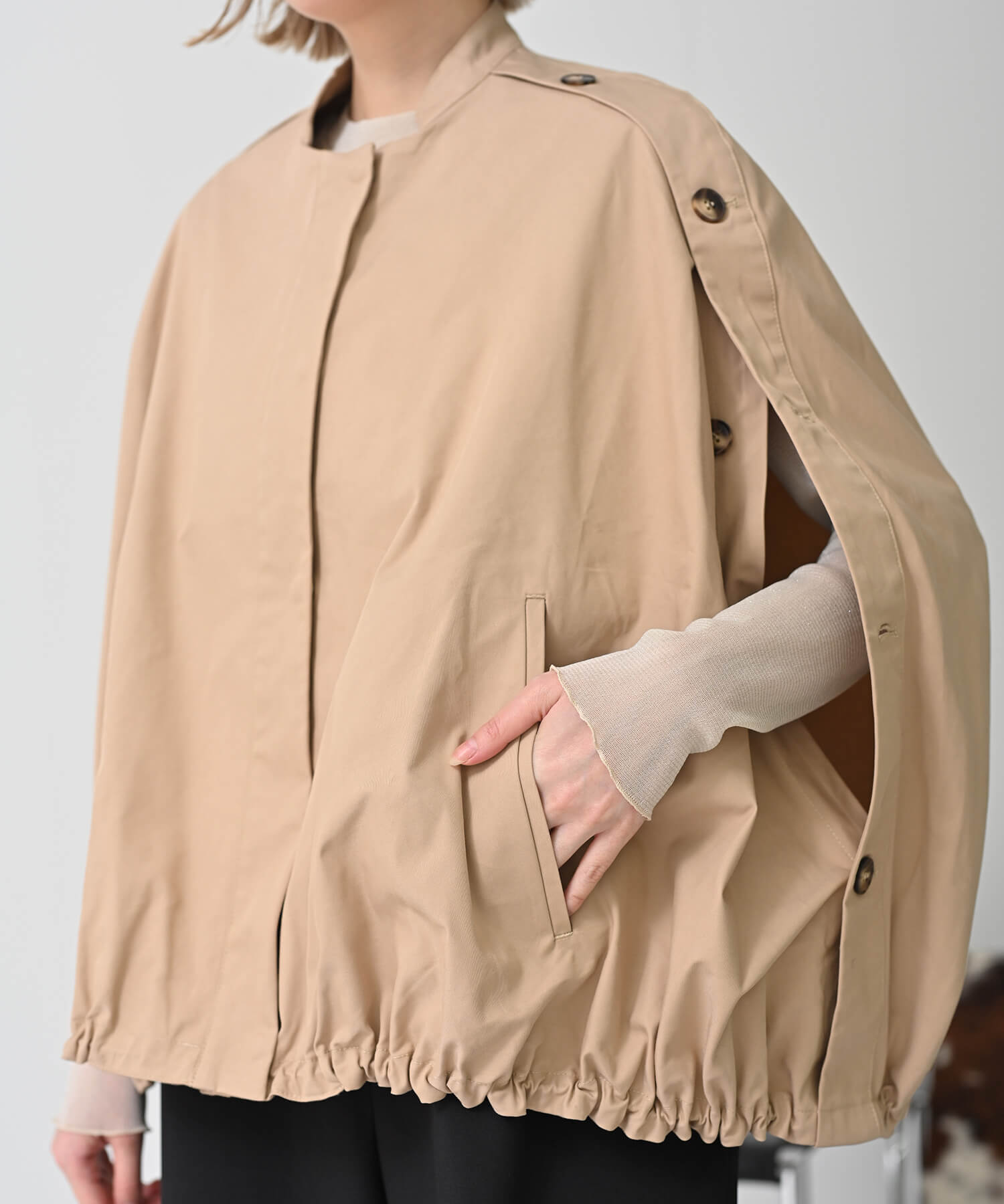 【Secretsale】Side Button Poncho
