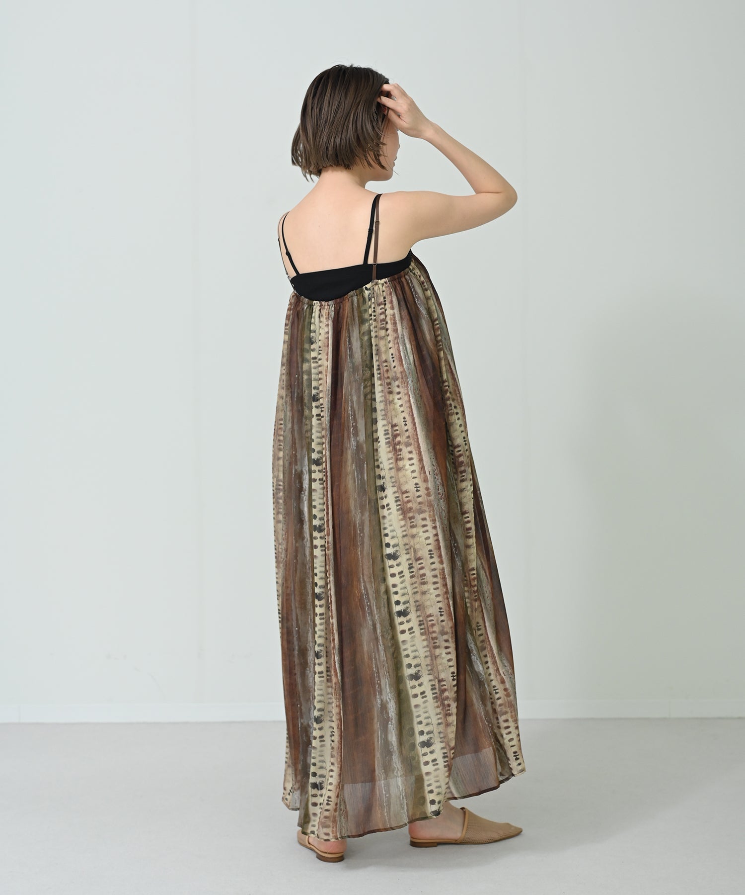 アート柄シアーキャミワンピース