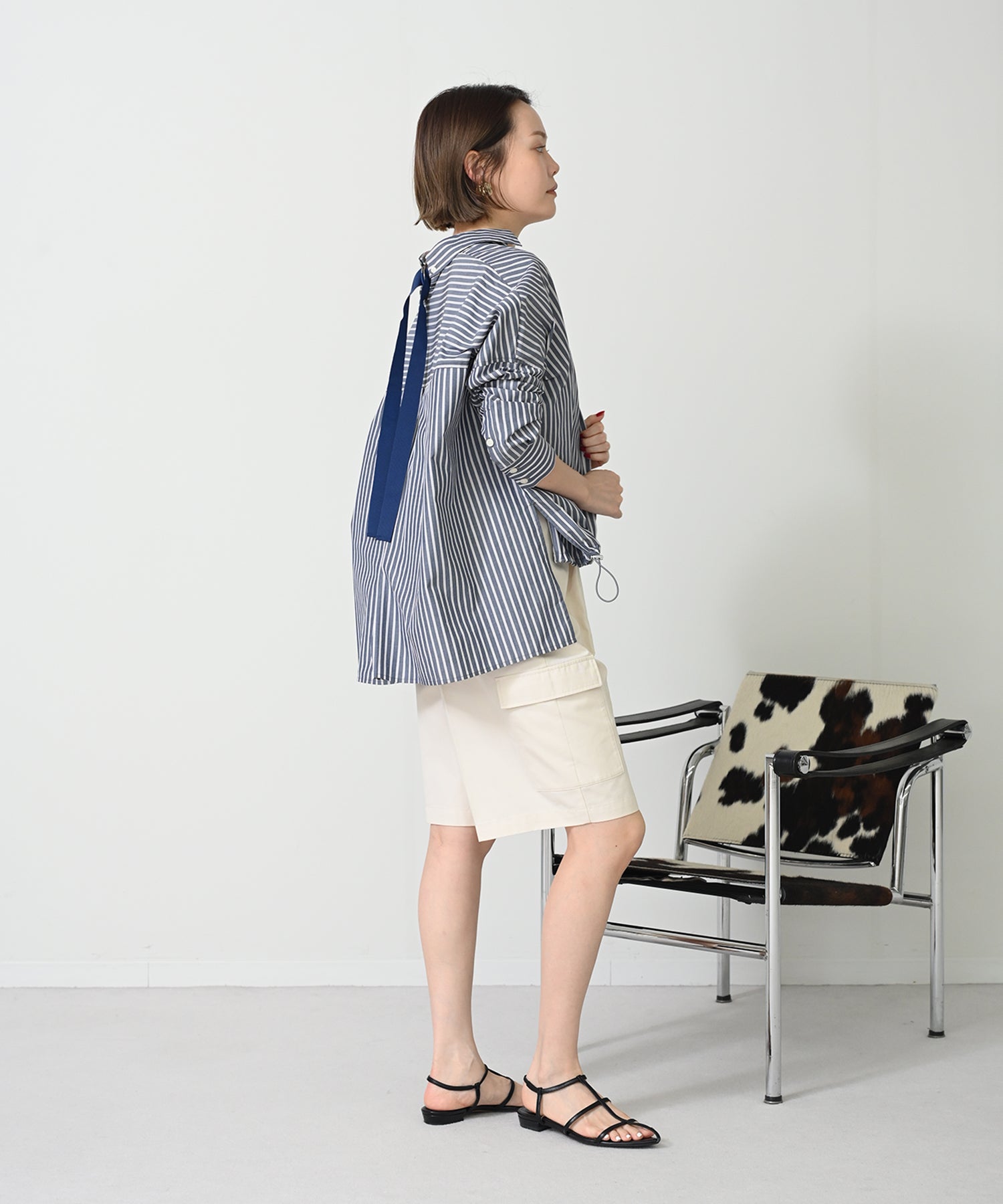 ネイビーストライプ　model：H167