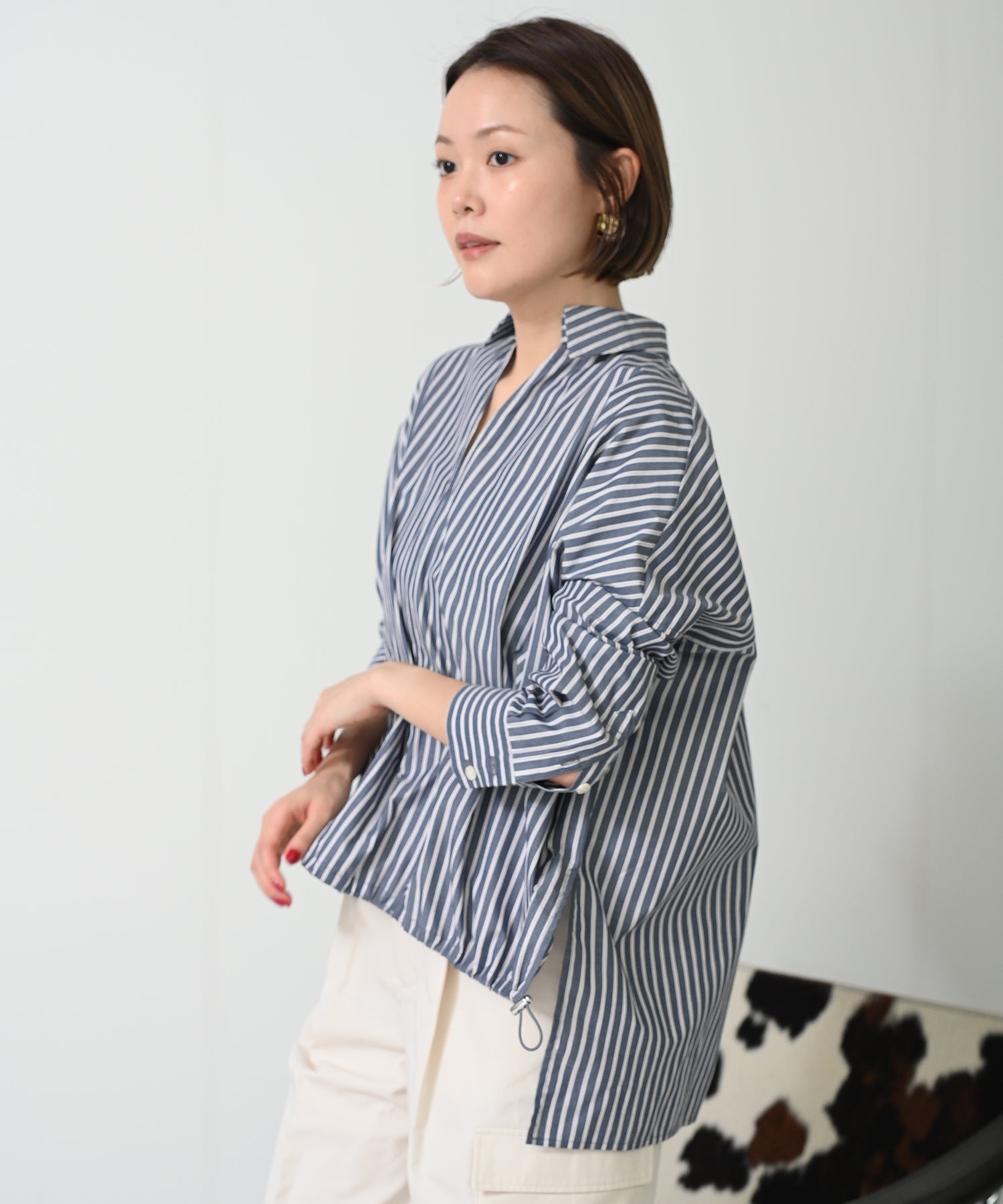 ネイビーストライプ　model：H167