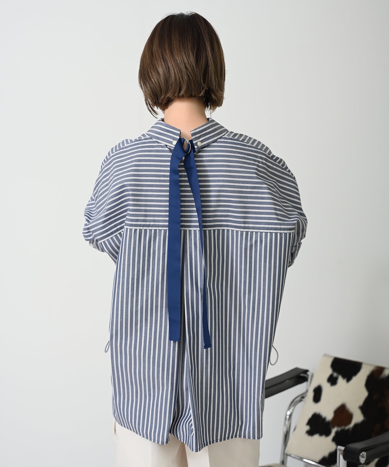 ネイビーストライプ　model：H167