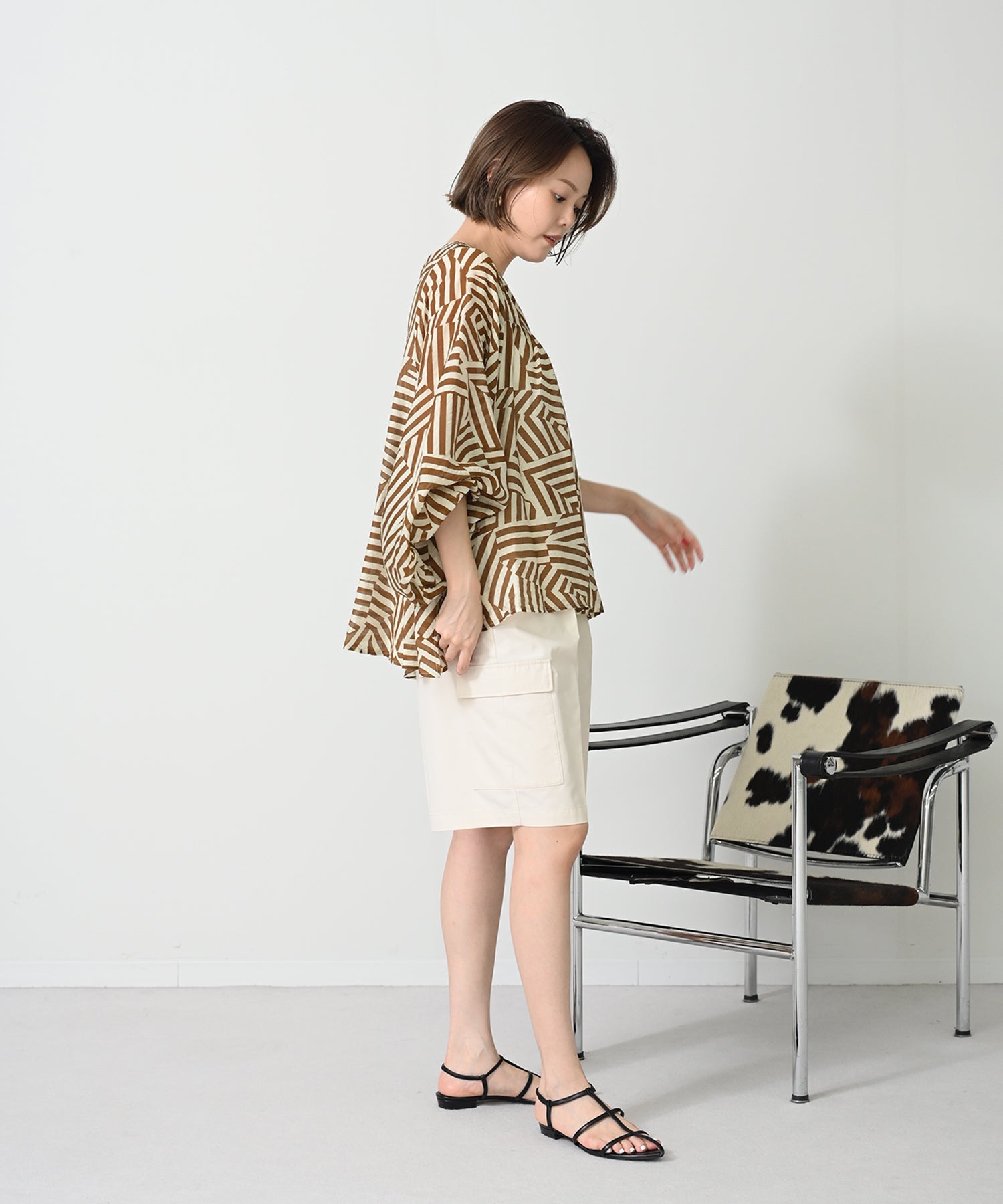 ブラウン×アイボリー　model：H167