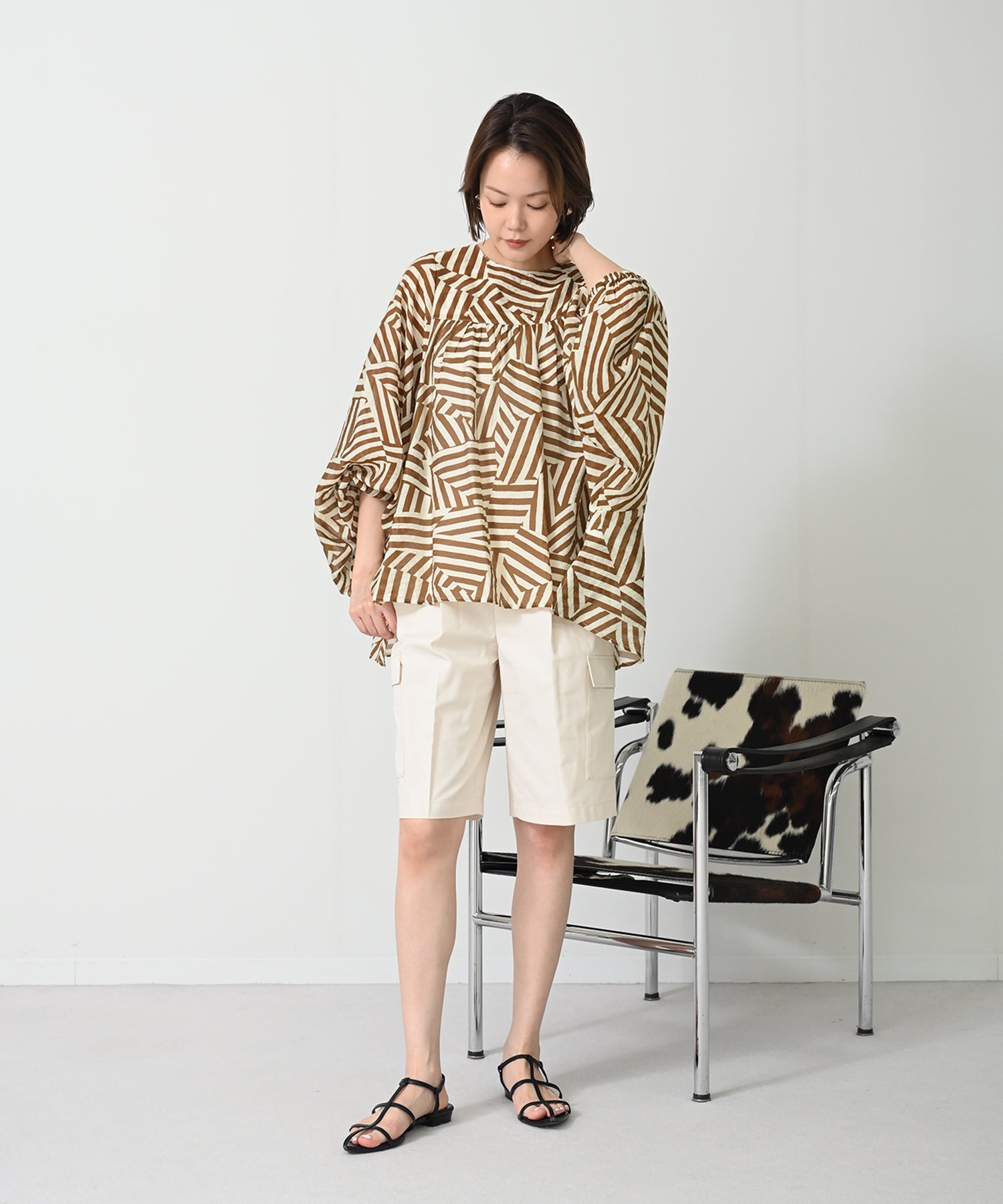 ブラウン×アイボリー　model：H167