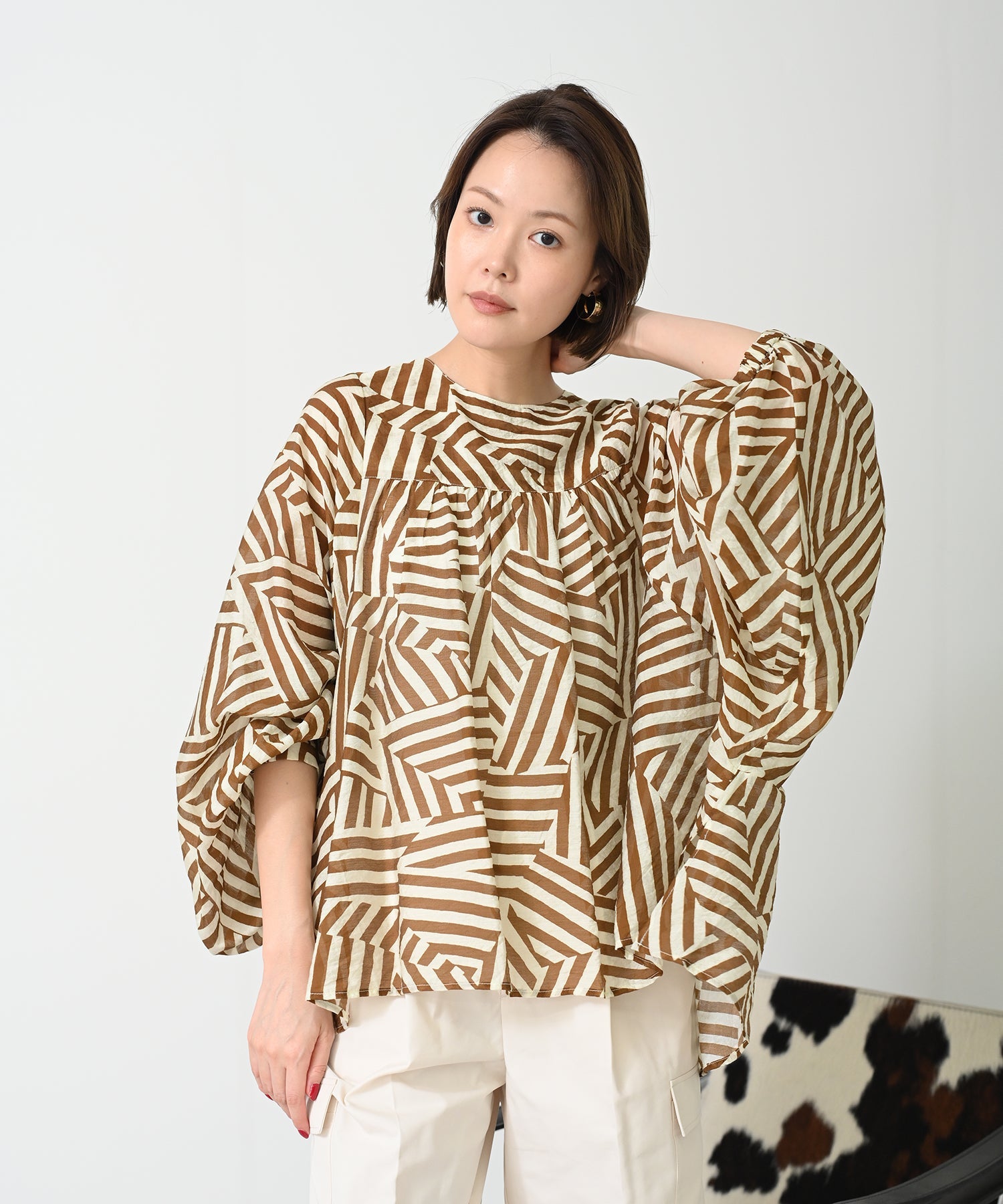 ブラウン×アイボリー　model：H167