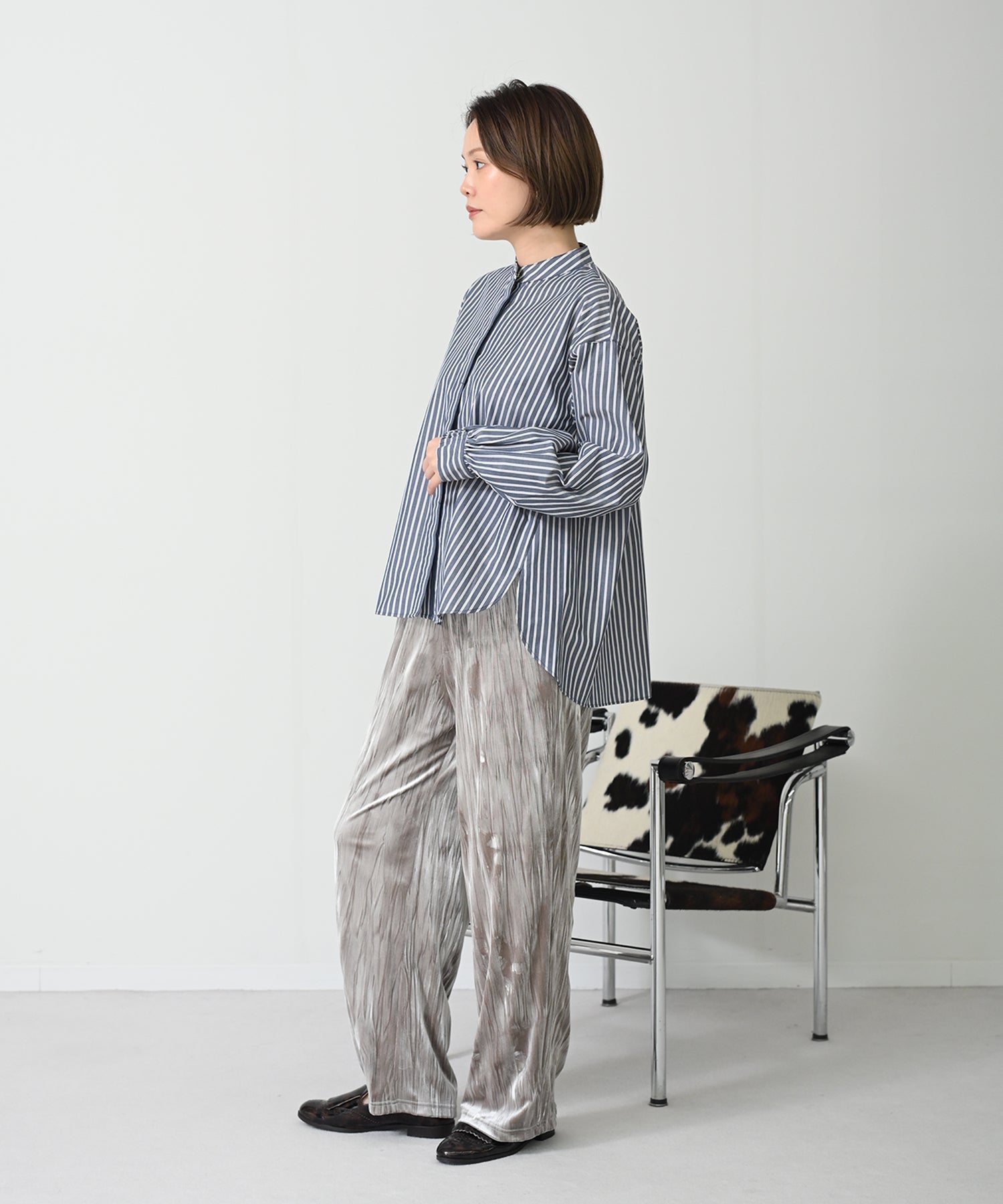 ネイビーストライプ　model；H167