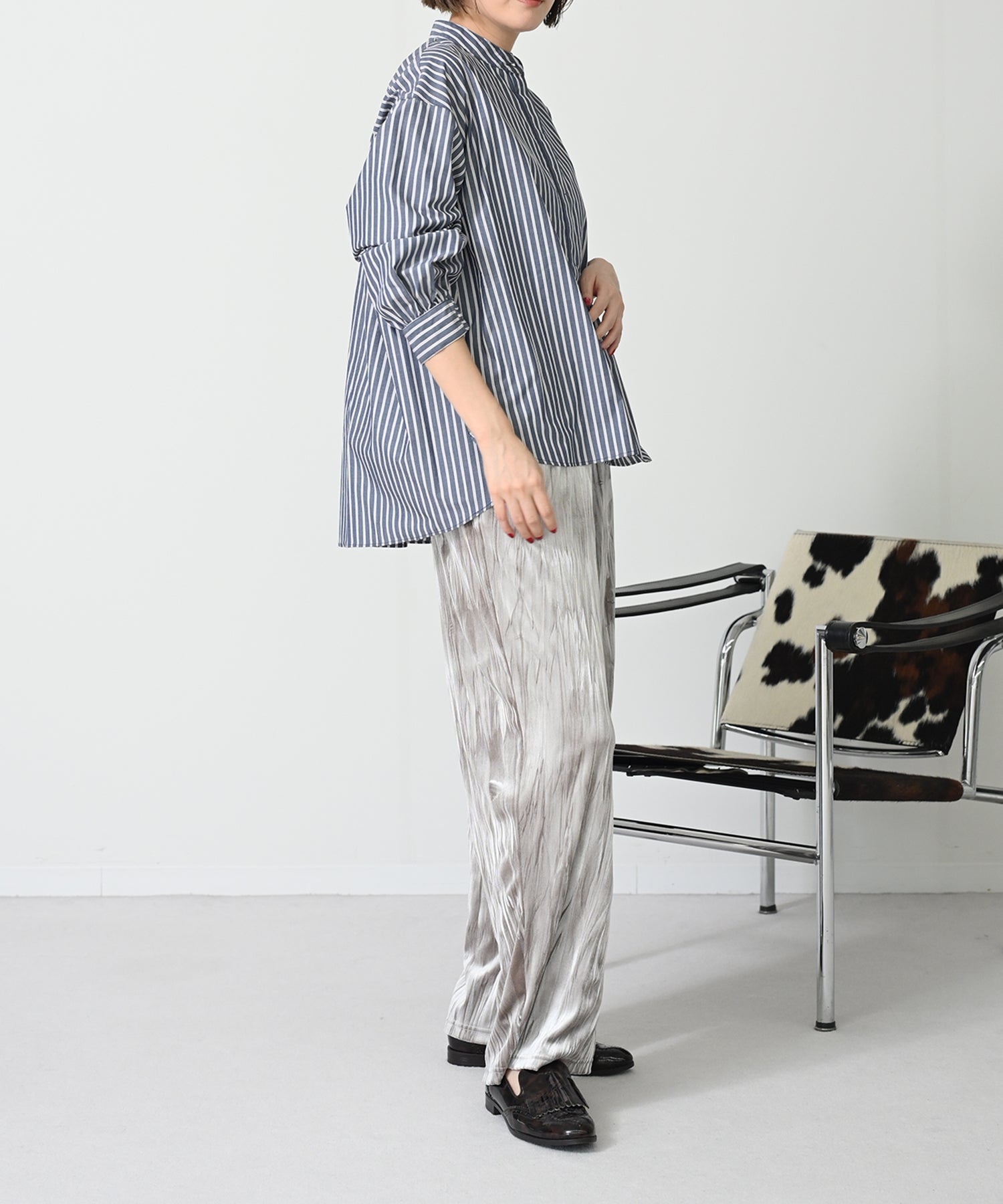 ネイビーストライプ　model；H167