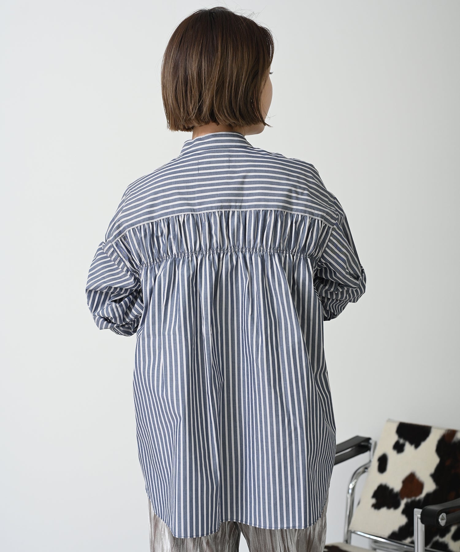 ネイビーストライプ　model；H167