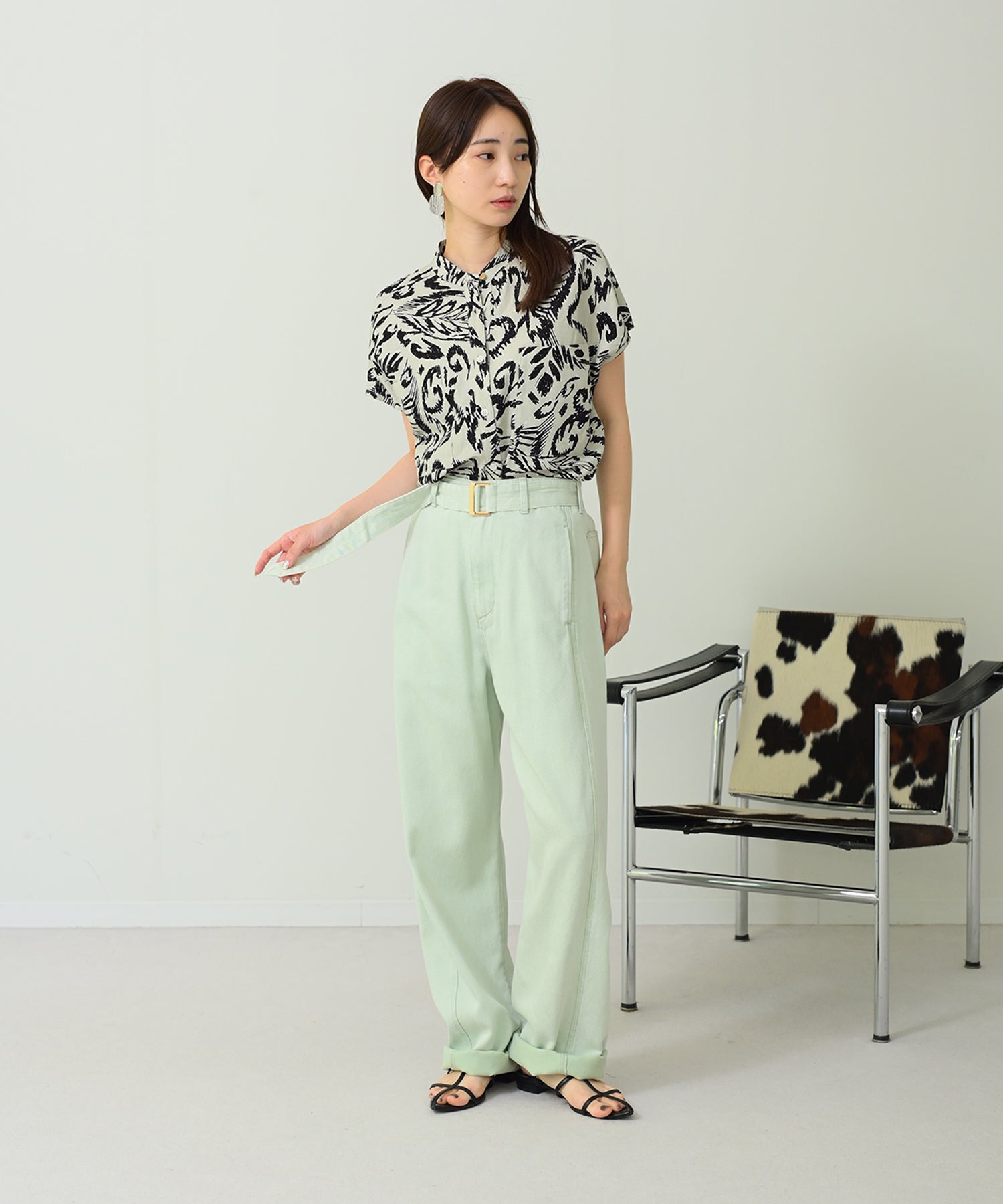 【新品】 ann吉 センソユニコ パンツ 花柄 ワイド ペチパンツ付き 新品】 ann吉 センソユニコ パンツ 花柄 ワイド ペチパンツ付き