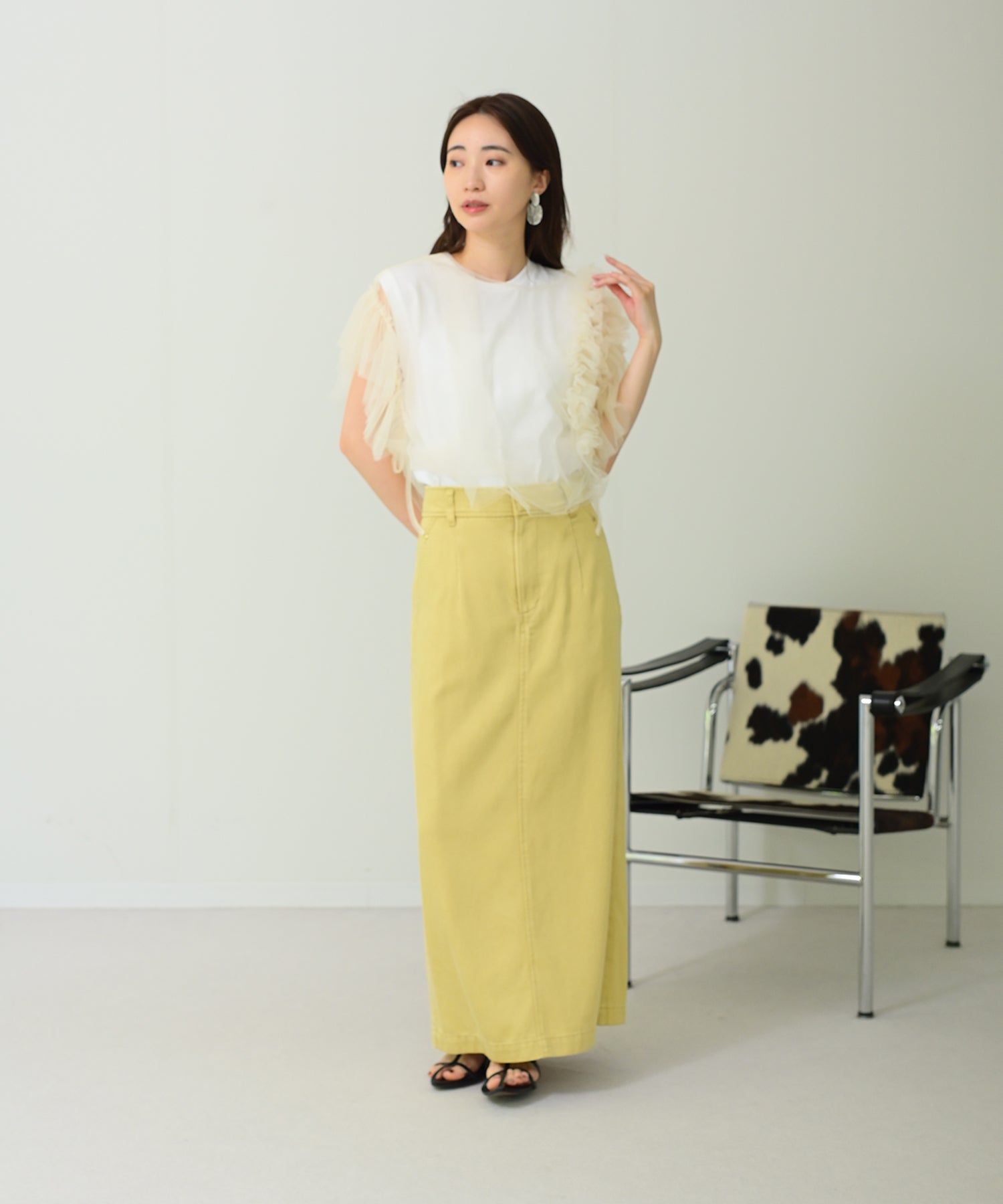 M～XL【新品インポートセレクト】極細プリーツアシンメトリーフリル裾ドレス M～XL【新品インポートセレクト】極細プリーツアシンメトリー