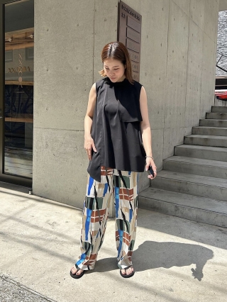 paint art print straight pants