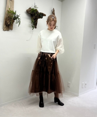 tulle docking metallic tiered skirt