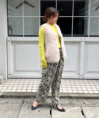 Flower print fringe pants