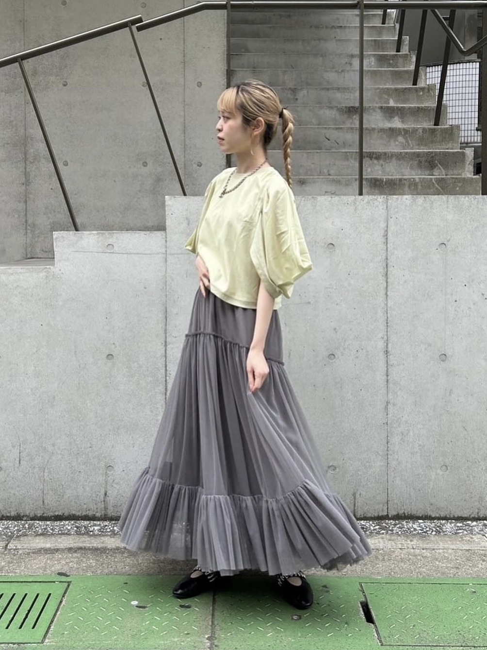 Gathered tulle skirt with hem switching | 170cm / ren | HERENCIA (ヘレンチア) |  ONLINE STORE【公式】