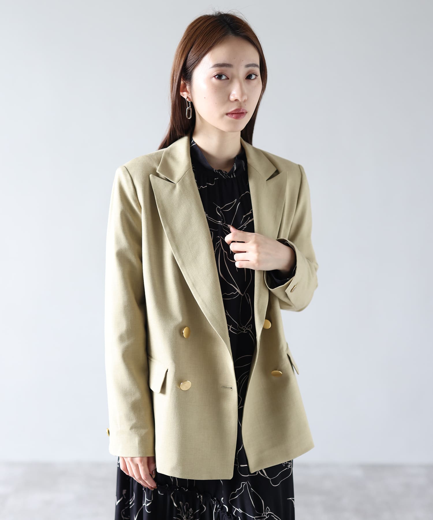 double linen blend jacket | HERENCIA(ヘレンチア) | HERENCIA