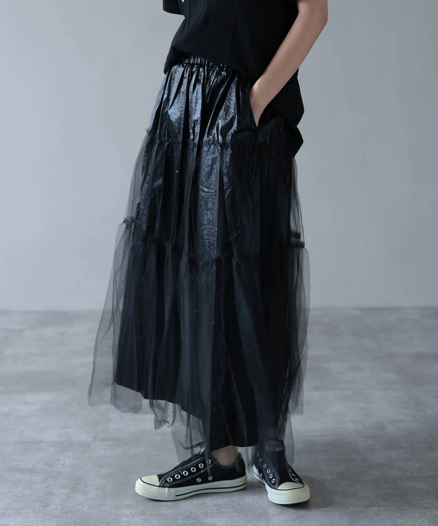 tulle docking metallic tiered skirt | HERENCIA(ヘレンチア) | HERENCIA (ヘレンチア) |  ONLINE STORE【公式】