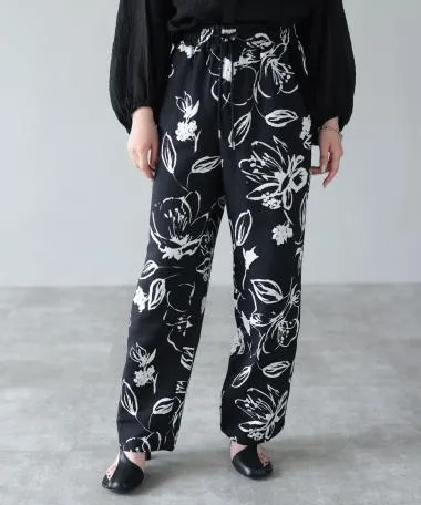 HERENCIA / flower motif pattern easy pants