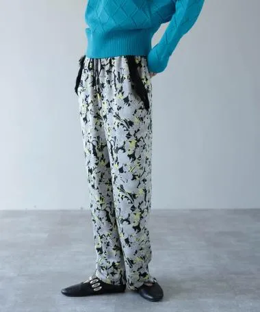 HERENCIA / Flower print fringe pants