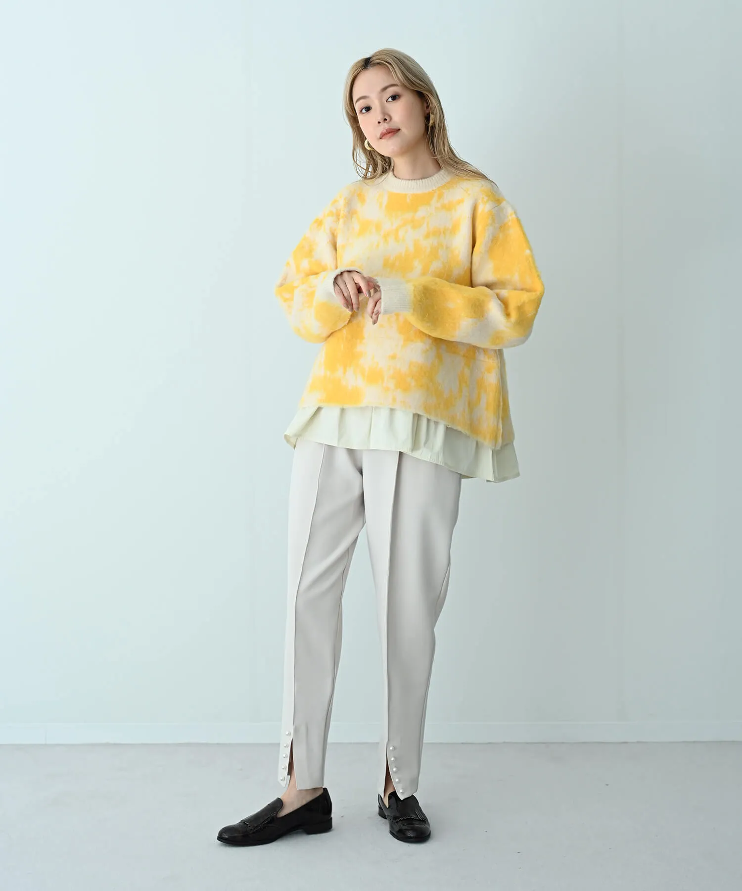 Woven fabric docking peplum knit | HERENCIA(ヘレンチア