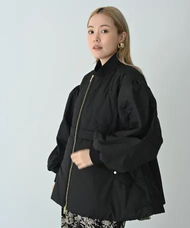 HERENCIA / Quilted Sleeve Voluminous Coat