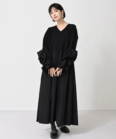 HERENCIA / Drawstring sleeve docking dress